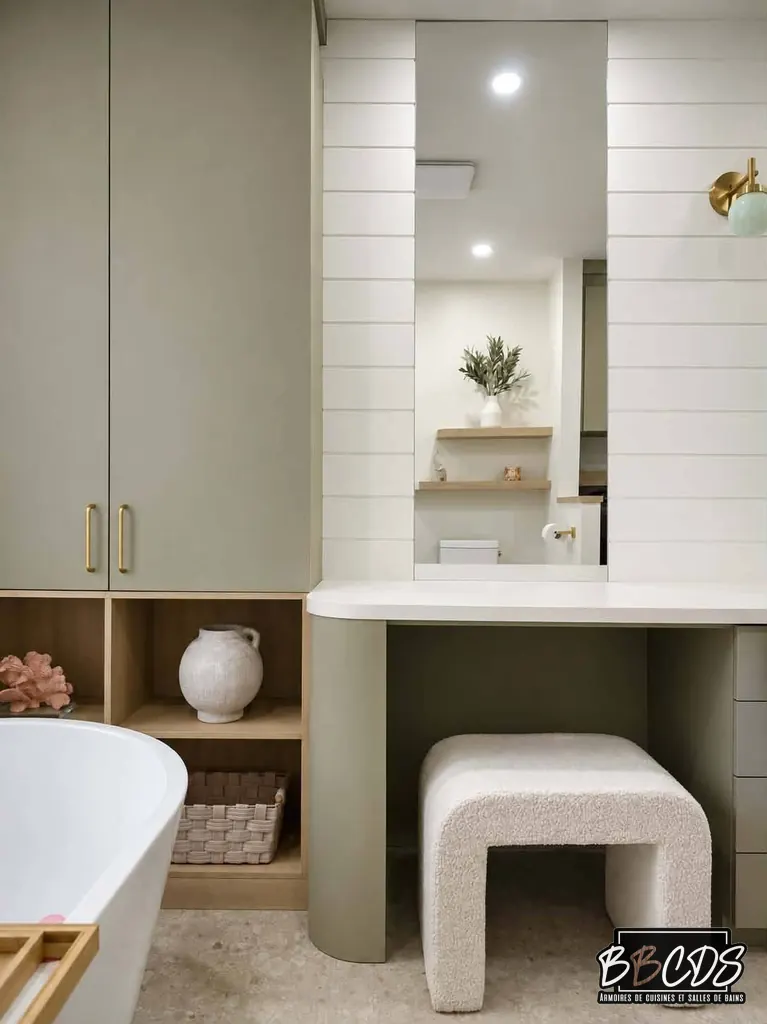 Salle de bain · un coin coiffeuse sur mesure